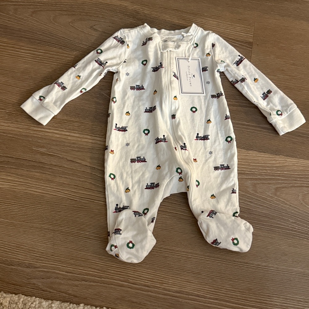 NWT Petite Plume baby christmas onesie footie 3-6 months